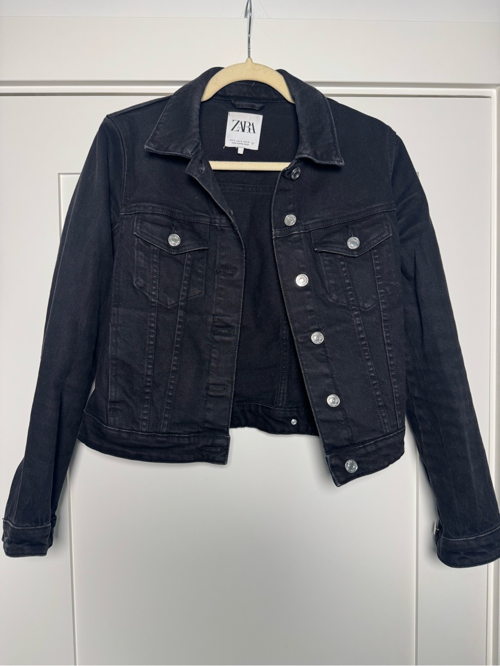 Zara Black Denim Jean Jacket